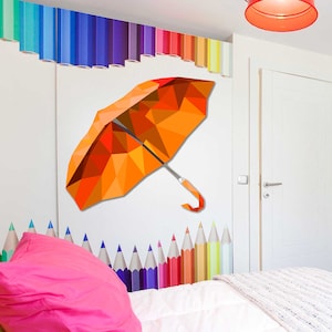 Umbrella Polygonal Wall Decal
