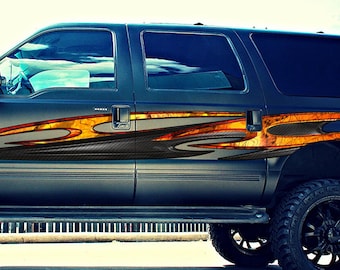 3D Tribal Ripped Metal Car Vinyl, Full Color Car Side Graphics, Tribal Tattoo Auto Sticker, Cool Decals voor auto's, Truck side graphics