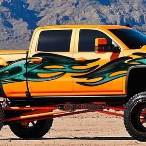 3D Tribal Racing Stripes Car Vinyl Sticker, Tribal Truck Vinyl Side Graphics, Tribal Car Decal, Tribal Truck Side Full Color Vinyl Sticker