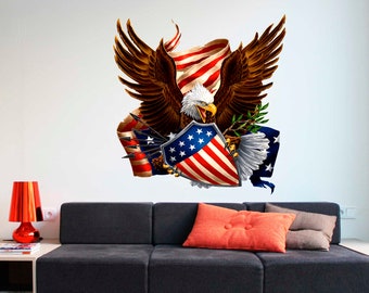 Bald Eagle US Symbol Aufkleber, bald Adler US Symbol Aufkleber, bald Adler US Symbol Wandbild