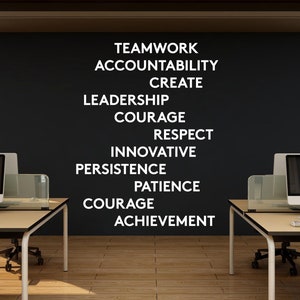 Office wall decal, Work Quote Decal for Office Employee, Motivational Inspirational Teamwork Wall Decal Sticker Decor for Office Walls 471LU