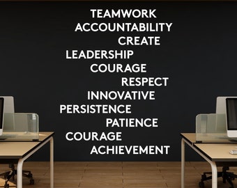 Office wall decal, Work Quote Decal for Office Employee, Motivational Inspirational Teamwork Wall Decal Sticker Decor for Office Walls 471LU