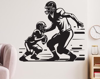フットボールビニールデカールセット：ティーンの部屋の壁装飾 - Etsy 日本