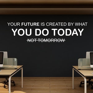 Office wall decal, Work Quote Decal for Office Employee, Motivational Inspirational Teamwork Wall Decal Sticker Decor for Office Walls 469LU