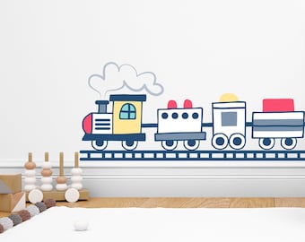Train Wall Decal Train Wall Sticker Train Art Train Wall Vinyl Wall Decal Train Room Gifts Vinyl Wall Art Stickers, Kids room decor 372LU