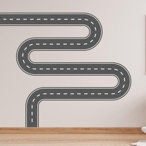 Naklejka ścienna Droga wiatrowa Autostrada Naklejka winylowa Tor Trasa Dekoracja ścienna Pokój zabaw dla dzieci Pokój dla chłopców Sztuka ścienna Motoryzacja Sypialnia Naklejka ścienna 579LU