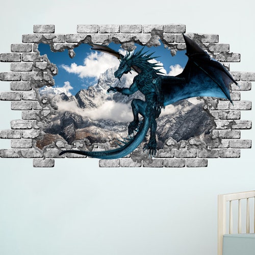 Dragon Wall Decal Vinyl Sticker Decor for Children's Etsy