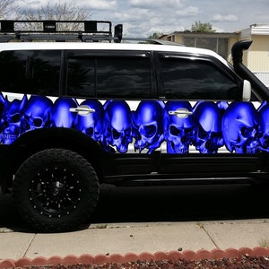 Skulls Truck Side Full Color Vinyl Sticker, Skulls Truck Vinyl Side Graphics, Skulls Truck Graphics, Skulls Truck Wrap, Skulls Car Decal