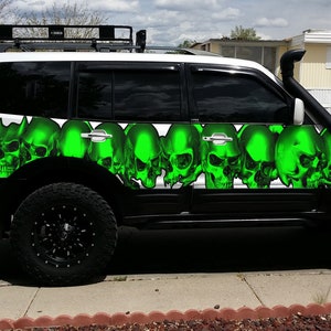 Skulls Truck Graphics, Skulls Truck Wrap, Skulls Truck Side Full Color Vinyl Sticker, Skulls Truck Vinyl Side Graphics, Skulls Car Decal