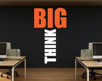 Think Big Motivational Inspirational Wall Decal Sticker for Office, Office Wall Decal Idea Teamwork Busines, Office Wall Decor 320LU