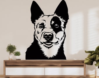 Australian Cattle Dog wall decal Dog decor Dog kids Dog wall art Decal Dog Lover Animals Dog Wall Bathroom Wall Decals Stickers Vinyl 291LU