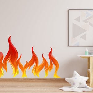 Flammen Wandsticker Feuerstelle Wandbild Flamme Dekoration Flamme Wandbild Vinyl Aufkleber Wandbild Feuer Dekoration 300LU