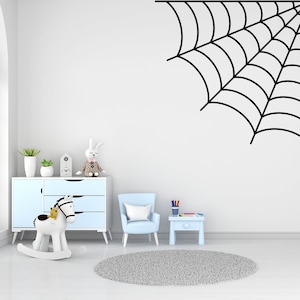 Spider web wall decal Spider web wall sticker Nursery kids room decor Halloween funny scary vinyl art decor Halloween Spooky web decal 262LU