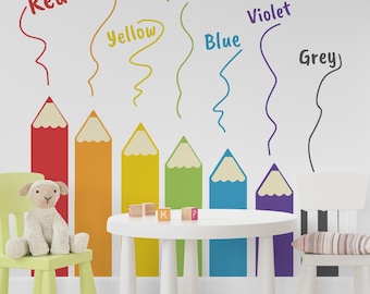Classroom Wall Decal, Classroom Wall Decor Vinyl, Kindergarten wall vinyl decor, Educational Wall Art, Playroom Wall Art Sticker Decor 591LU