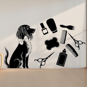 Dog Groomer Wall Decal – Grooming Wall Decor, Fun & Stylish Decor for Pet Grooming Salons, Dog Spas, and Pet Care Businesses 554LU