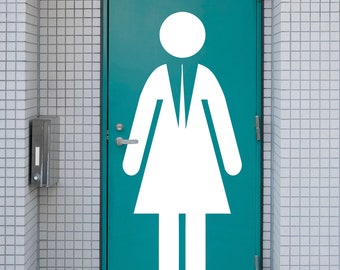 Badrumsskyltdekal, badrumsdörrdekal för kontor, badrumsdörrskylt, man-kvinna-skyltar vinyl badrumsdörrklistermärken, badrumsskyltar WC 187LU