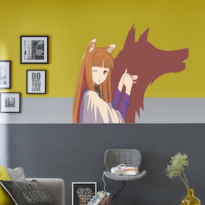 Anime Wolf Girl Wall Decal, Anime Wolf Girl Wall sticker, Anime Wolf Girl wall decor, Anime Wolf Girl Wall Art