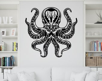 Octopus Wall Decor, Octopus Wall Decals, Tentacles Wall Art, Stickers Bedroom Octopus Wall Vinyl Tentacles Nursery Wall Decals Art 208RS