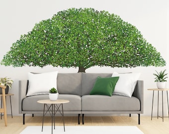DecalHouse Tree Wall Decals – Family Stickers Vinyl Art For Kitchen, Bedroom, Living Room – MN233, Made In USA