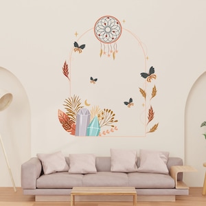 Boho Wall Decal, Bed Arch Sticker, Hedboard Wall Decal, Arch Wall Decal, Arch Wall Decal Sticker, Wall Decal, Living room decor 374LU