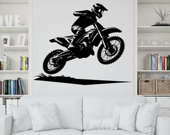 Motocross Wall Decal, Motocross Decor, Boy Motocross Wall Art, Motocross Decor, Motorcross Wall Sticker, Motocross Wall Vinyl 242RS