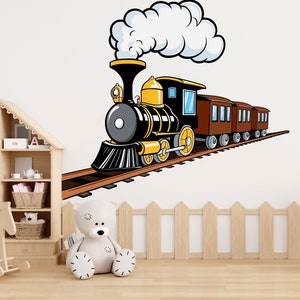 Train Wall Decal Train Wall Sticker Train Art Train Wall Vinyl Wall Decal Train Room Gifts Vinyl Wall Art Stickers 500LU
