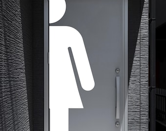 Bathroom Sign Decal, Bar Restaurant Toilett Door Decal, Bathroom Door Sign, Man Woman Modern Signs Vinyl Bathroom Door Stickers, WC 687LU
