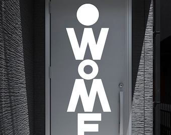 Bathroom Sign Decal, Bar Restaurant Toilett Door Decal, Bathroom Door Sign, Man Woman Modern Signs Vinyl Bathroom Door Stickers, WC 194LU