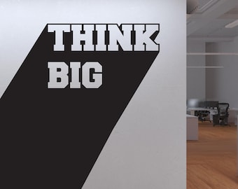 Calcomanía de pared Think Big, calcomanía de pared para oficina, calcomanía de pared para oficina, idea de calcomanía de pared para oficina, trabajo en equipo, decoración de pared para oficina 460RS