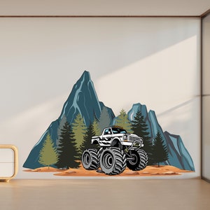 Monster Truck Wall Decal Truck Wall Sticker Car Art Truck Wall Vinyl Wall Decal Truck Lover Room Gifts Vinyl Wall Art Stickers 420RS