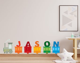 Train Wall decal | Nursery Train Decal | Personalized Wall Decor | Children Room Decor | Boys Train Room Decor | Playroom Train Decal 113RS