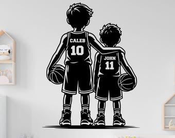 Brother Basketball wall decor, Custom Wall Decal Sport Vinyl, Basketball stickers, Boys Passion, Basketball Wall Art, Kids Room 1208RS