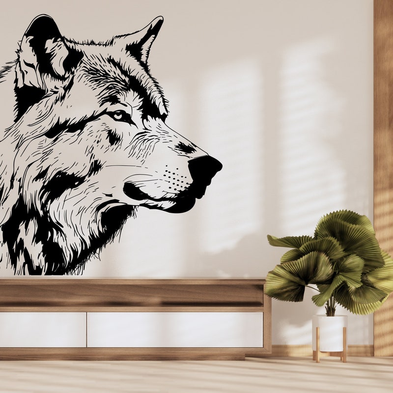 Sticker mural loup - Etsy France