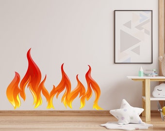 Flames decals Fire Place wall ar Flame Decoration Fire flame wall vinyl decal stickers art design burning murals fire home decoration  300LU