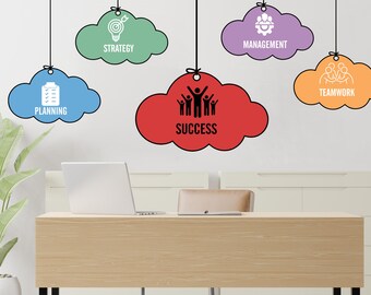 Success wall decal, Teamwork Office Wall Decor, Management, Planning Idea Teamwork Business Office Decoration Stickers Mural Gift 1191RS