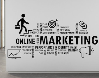 Marketing Wall Decal, Marketing Office Wall Decal, Marketing Office Wall Decor, Office Decals, Office Wall Art, Office Stickers 078RS