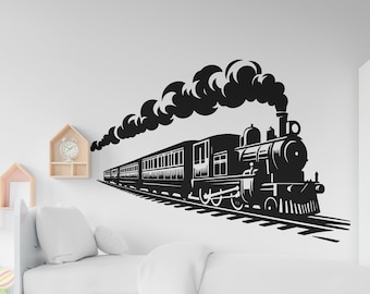 Train Wall Decal Train Wall Sticker Train Art Train Wall Vinyl Wall Decal Train Room Gifts Vinyl Wall Art Stickers 220RS