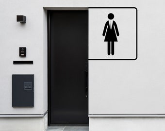 Badrumsskyltdekal, badrumsdörrdekal för kontor, badrumsdörrskylt, man-kvinna-skyltar vinyl badrumsdörrklistermärken, badrumsskyltar WC 185LU