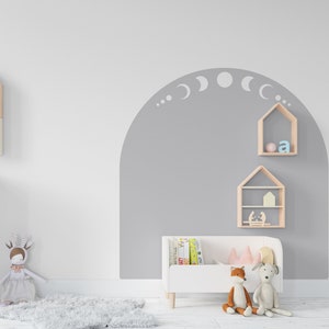 Boho Wall Decal Moon Phase, Nursery Boho Arch Decor, Bed Arch Sticker, Hedboard Wall Decal, Arch Wall Decal, Arch Wall Decal Sticker 116LU