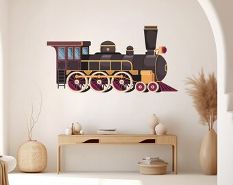 Train Wall Decal Vintage Train Wall Sticker Train Art Train Wall Vinyl Wall Decal Train Room Gifts Vinyl Wall Art Stickers 205LU