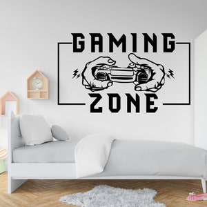 Gamer Zone-decoración de pared, controlador, calcomanía, videojuegos, calcomanías de pared, Joystick, Gamer, dormitorio de niños, vinilo, pegatinas artísticas de pared 175RS