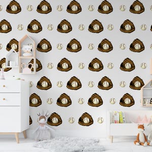 Baseball Wall Decals Pack of 40 – Baseball Glove & Ball Stickers for Kids Room, Boys Sports Bedroom Decor, Sports wall decoration 666LU