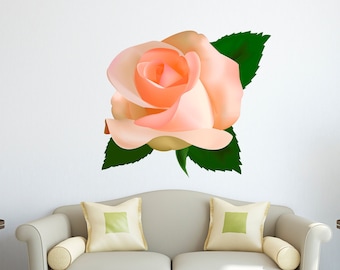 Rose Flower Wall Decal, Rose Flower Wall sticker, Rose Flower wall decor