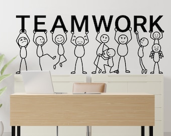 Teamwork wall decal Office wall decal Office wall decor Entrepreneur Gift Wall decal, Wall stickers, Wall decor, Wall Art 1186RS