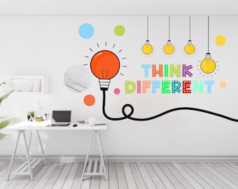 Think Different Office Wall Decal Idea Teamwork Business Worker Inspire Office Decoration Motivation Stickers Mural Unique Gift 254RS