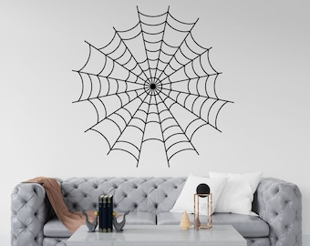 Spider web wall decal Spider web wall sticker Nursery kids room decor Halloween funny scary vinyl art decor Halloween Spooky web decal 263LU