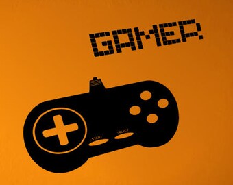 Gamer Joystick Remote Controller Video Games Play Wall Stickers Decals Vinyl Mural Decor Art L2141