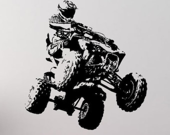 Atv Quad Bike Dirt Stunt Racing Muur Grafische Sticker Vinyl Mural Boys Room Man Cave Game Room Garage Home Decor GRATIS VERZENDING L183