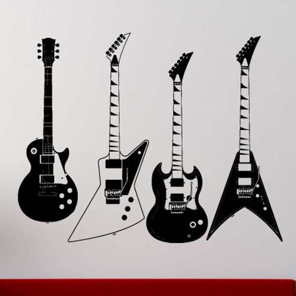 Guitar Wall Decal Etsy