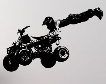 ATV Quad Bike vuil Stunt racen muur afbeelding Decal Sticker Vinyl muurschildering jongens kamer Man Cave Game kamer Garage Home Decor gratis verzending L182